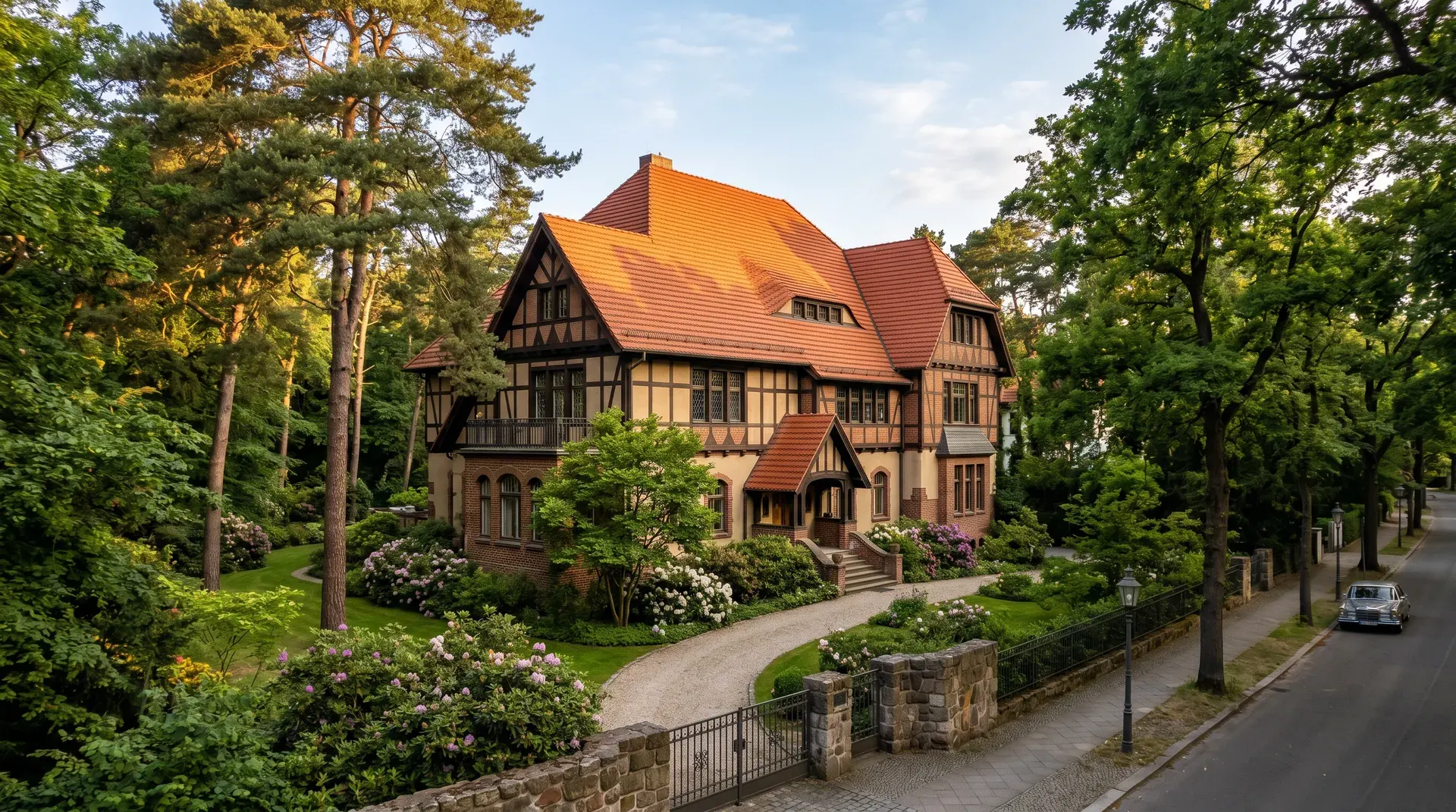 Historische Villa in Grunewald Berlin mit gepflegtem Tonziegeldach
