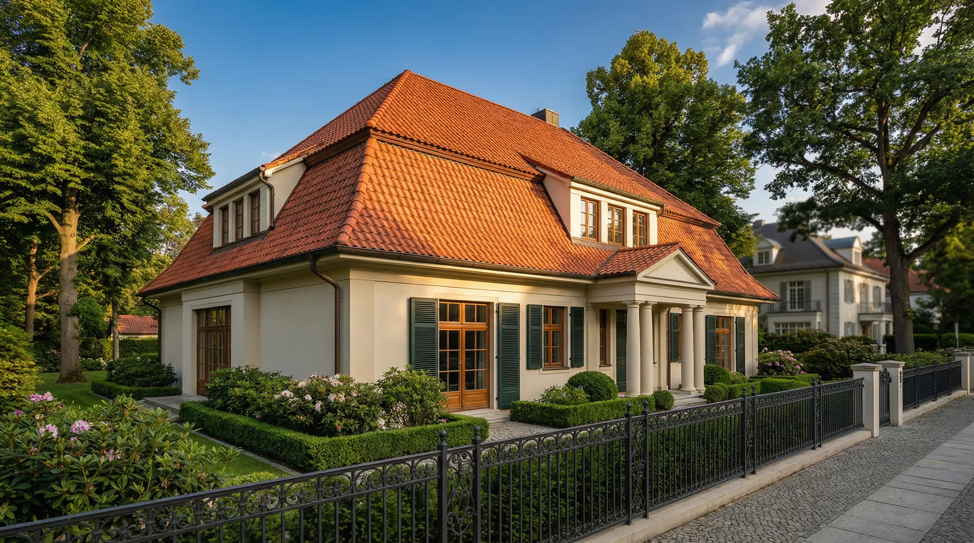 Einfamilienhaus mit frisch beschichtetem Dach in Hennigsdorf
