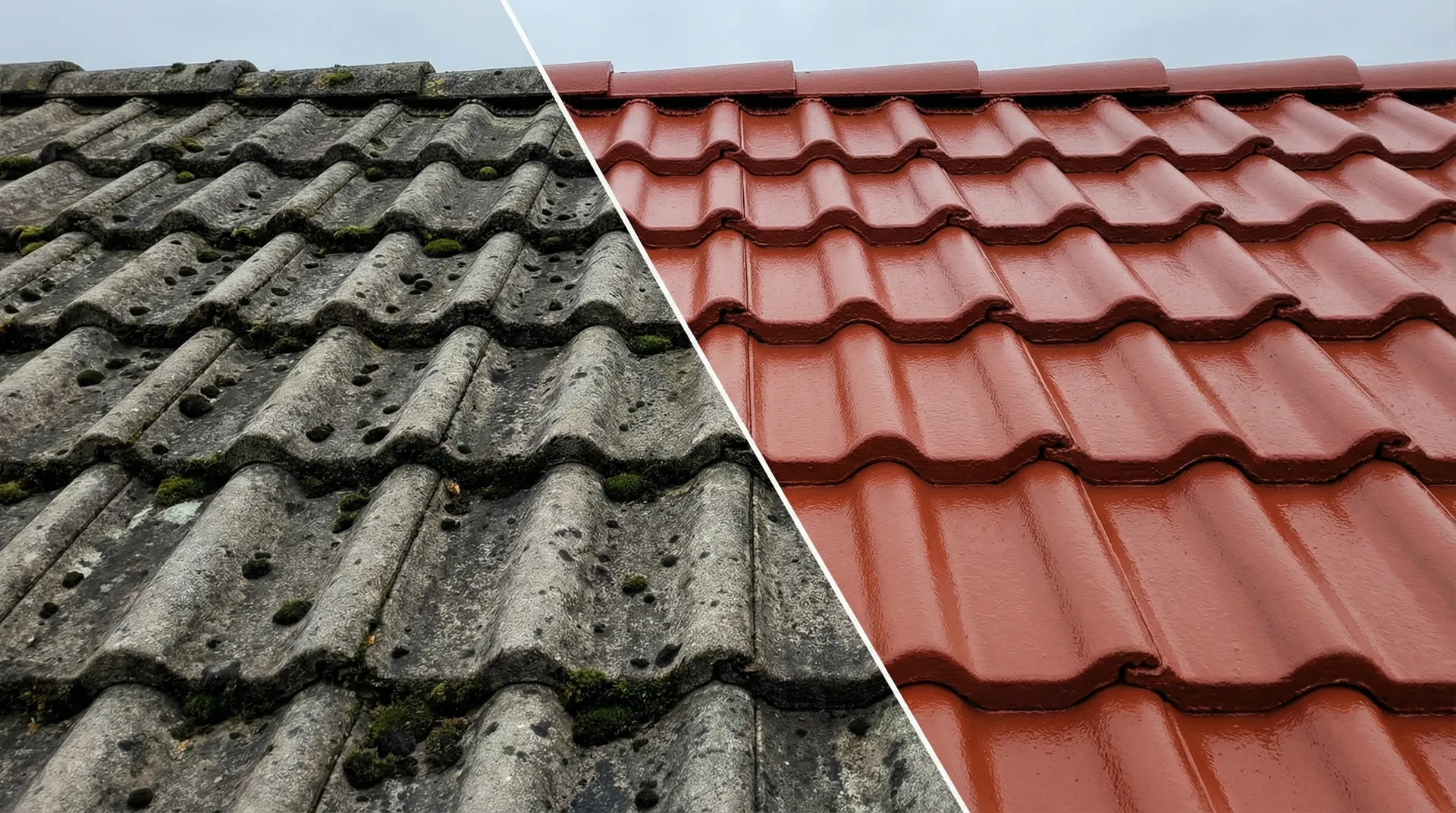 Vorher-Nachher Vergleich Dachbeschichtung Köpenick