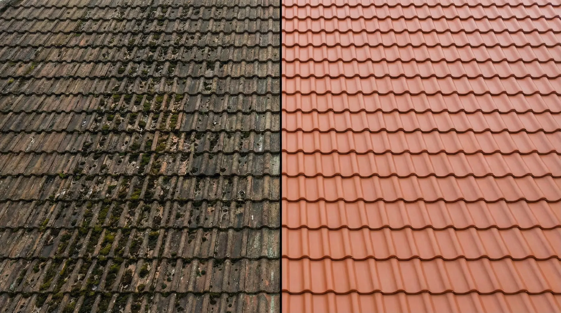 Vorher-Nachher: Dachbeschichtung in Hennigsdorf